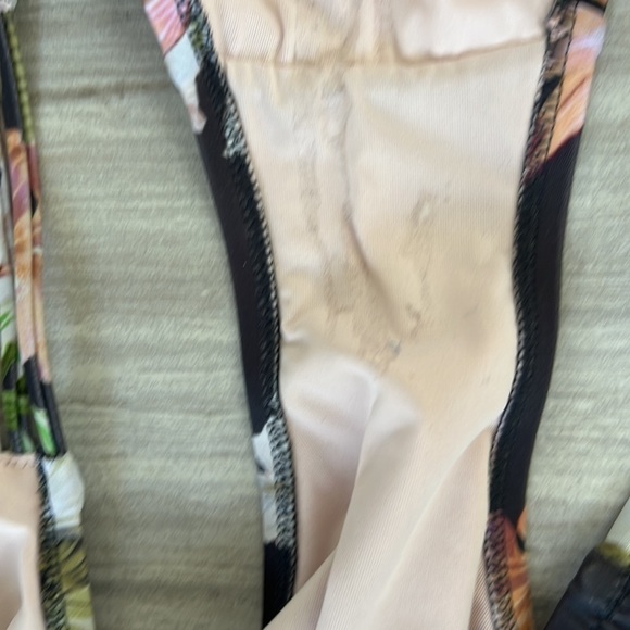 Floral bikini ruched butt bottoms XL, V front racerback tie back for top 36D - Picture 11 of 11